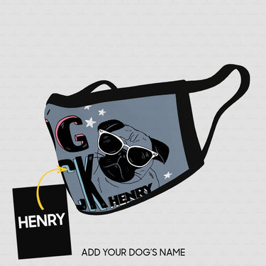 Personalized Dog Gift Idea - Pug Rock For Dog Lovers - Cloth Mask